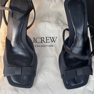 J. Crew Black Heeled Sandals Minimalist Design